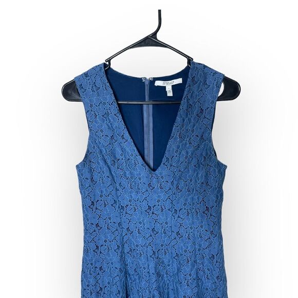 Derek Lam 10 Crosby Blue Lace Fit and Flare Skater Dress Size 4 - Picture 3 of 10